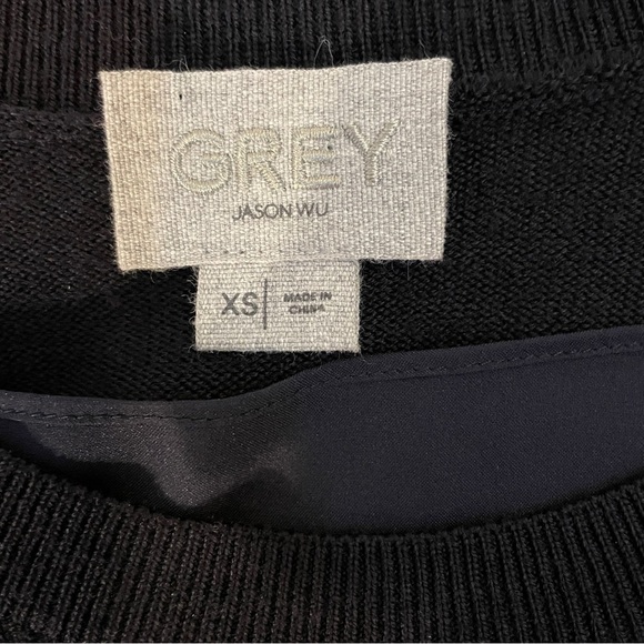 Jason Wu sweater long sleeve crewneck floral wool blue extra small - Picture 3 of 4